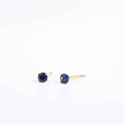 925 Sterling Silver Stud Earrings Charm Jewelry - Tiny Blue Zircon - Xm364 - Touchy Style
