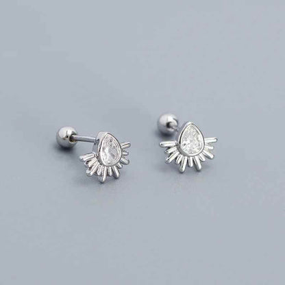 925 Sterling Silver Stud Earrings Charm Jewelry - Water Drop-shaped - YH0441 - Touchy Style