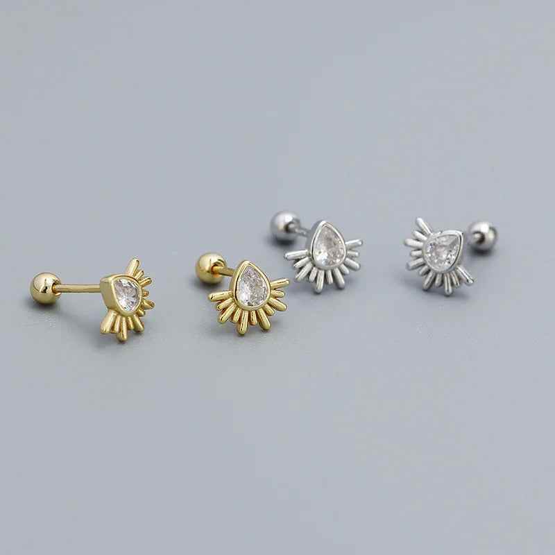 925 Sterling Silver Stud Earrings Charm Jewelry - Water Drop-shaped - YH0441 - Touchy Style