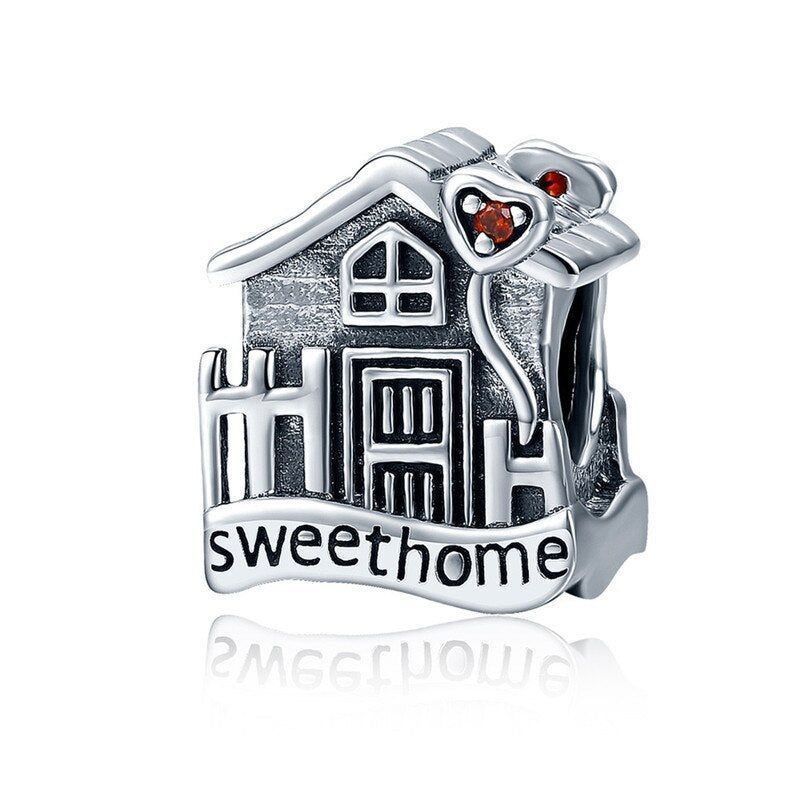 925 Sterling Silver Sweet Home Loft Villa Pendent Charm Jewelry 