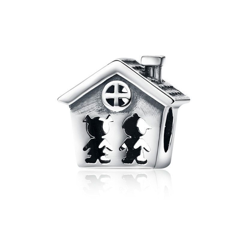 925 Sterling Silver Sweet Home Loft Villa Pendent Charm Jewelry 
