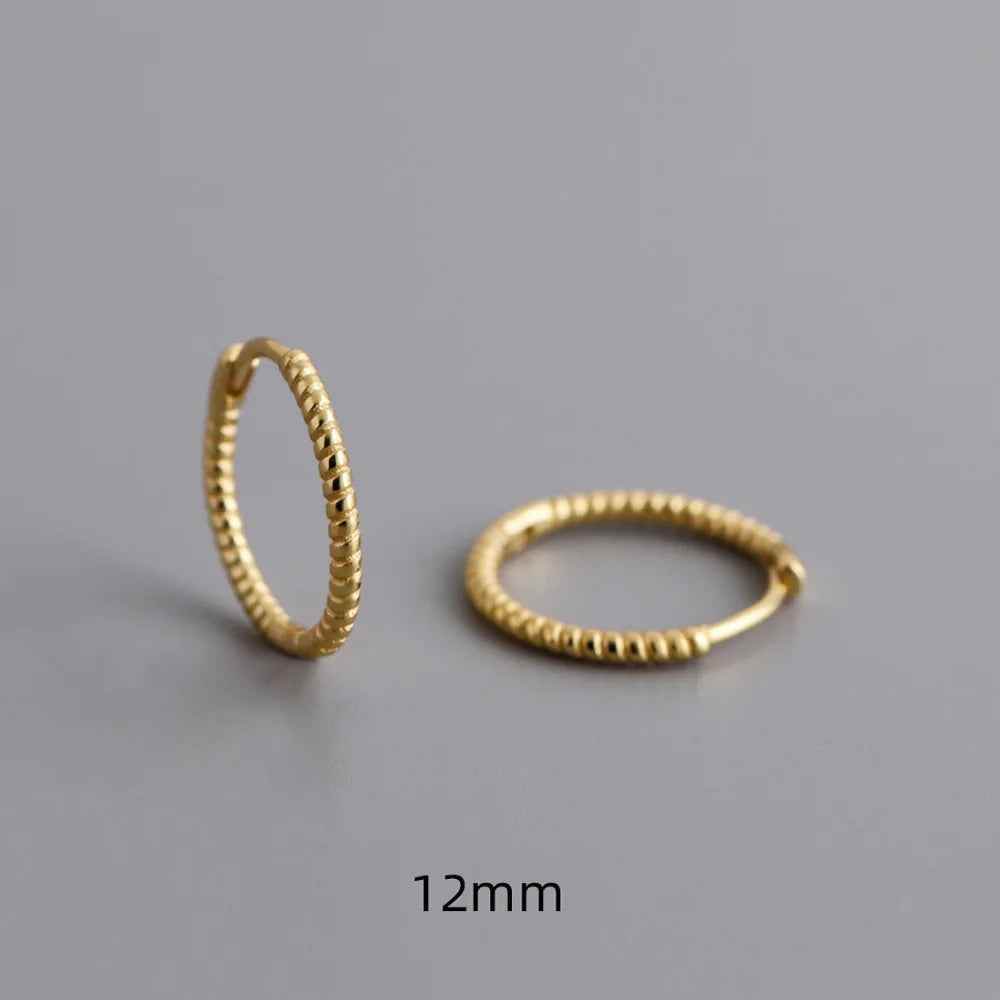 925 Sterling Silver Twist Hoop Earrings Charm Jewelry - Round Circle - MD372 - Touchy Style