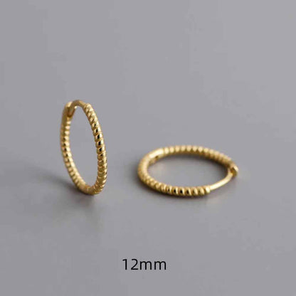 925 Sterling Silver Twist Hoop Earrings Charm Jewelry - Round Circle - MD372 - Touchy Style