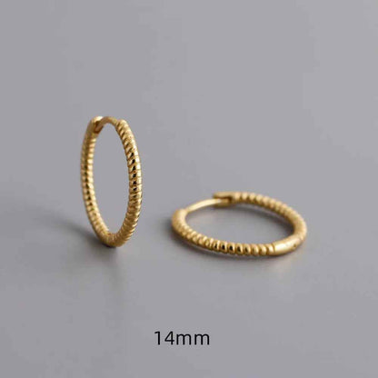 925 Sterling Silver Twist Hoop Earrings Charm Jewelry - Round Circle - MD372 - Touchy Style