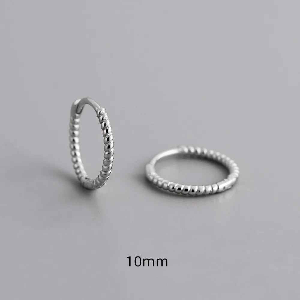 925 Sterling Silver Twist Hoop Earrings Charm Jewelry - Round Circle - MD372 - Touchy Style