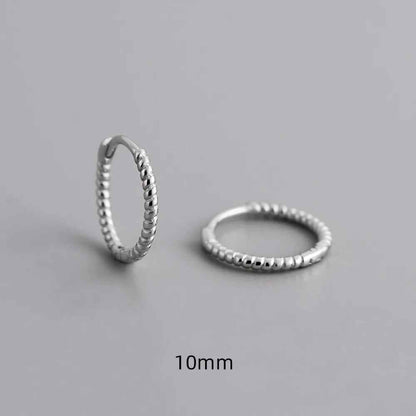 925 Sterling Silver Twist Hoop Earrings Charm Jewelry - Round Circle - MD372 - Touchy Style