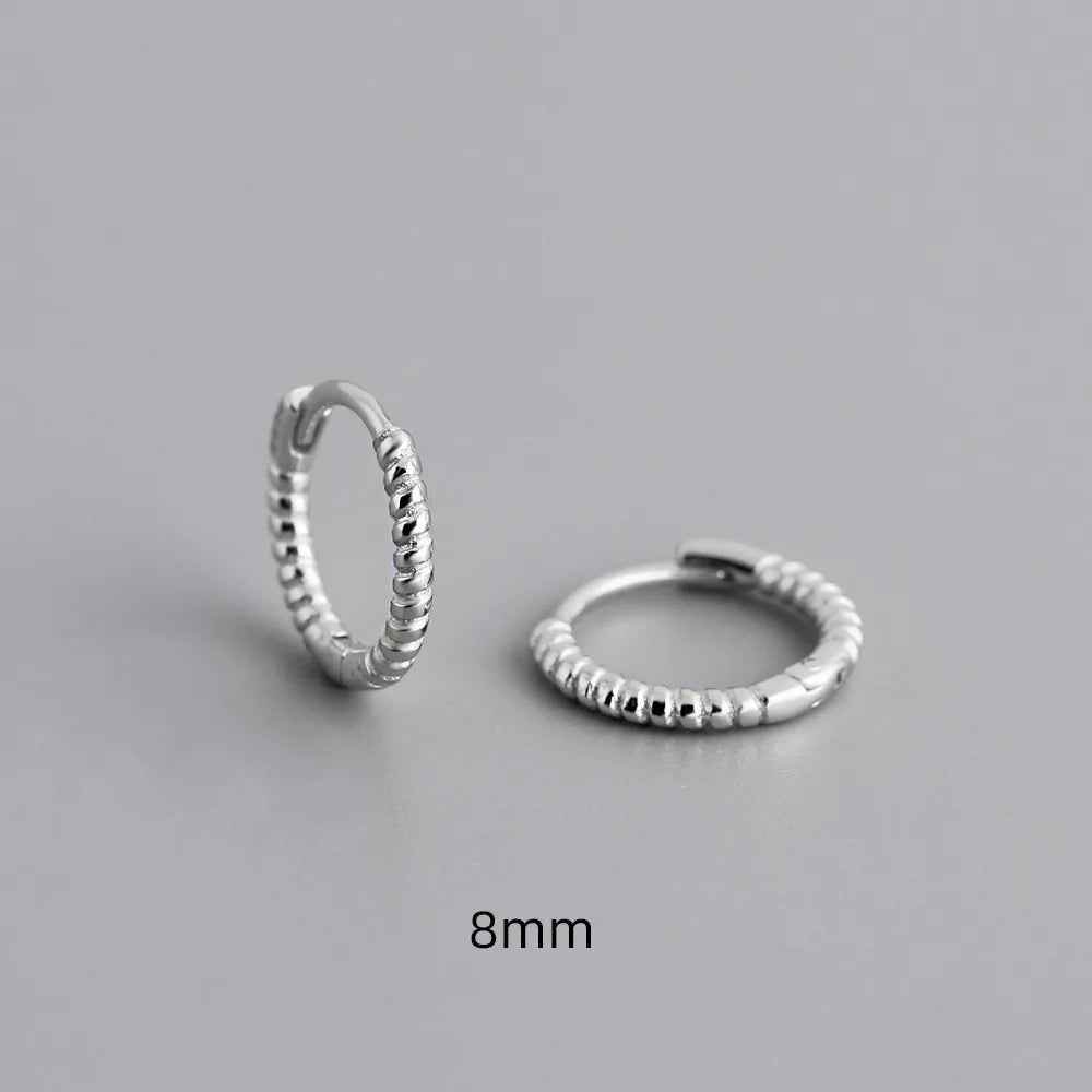 925 Sterling Silver Twist Hoop Earrings Charm Jewelry - Round Circle - MD372 - Touchy Style