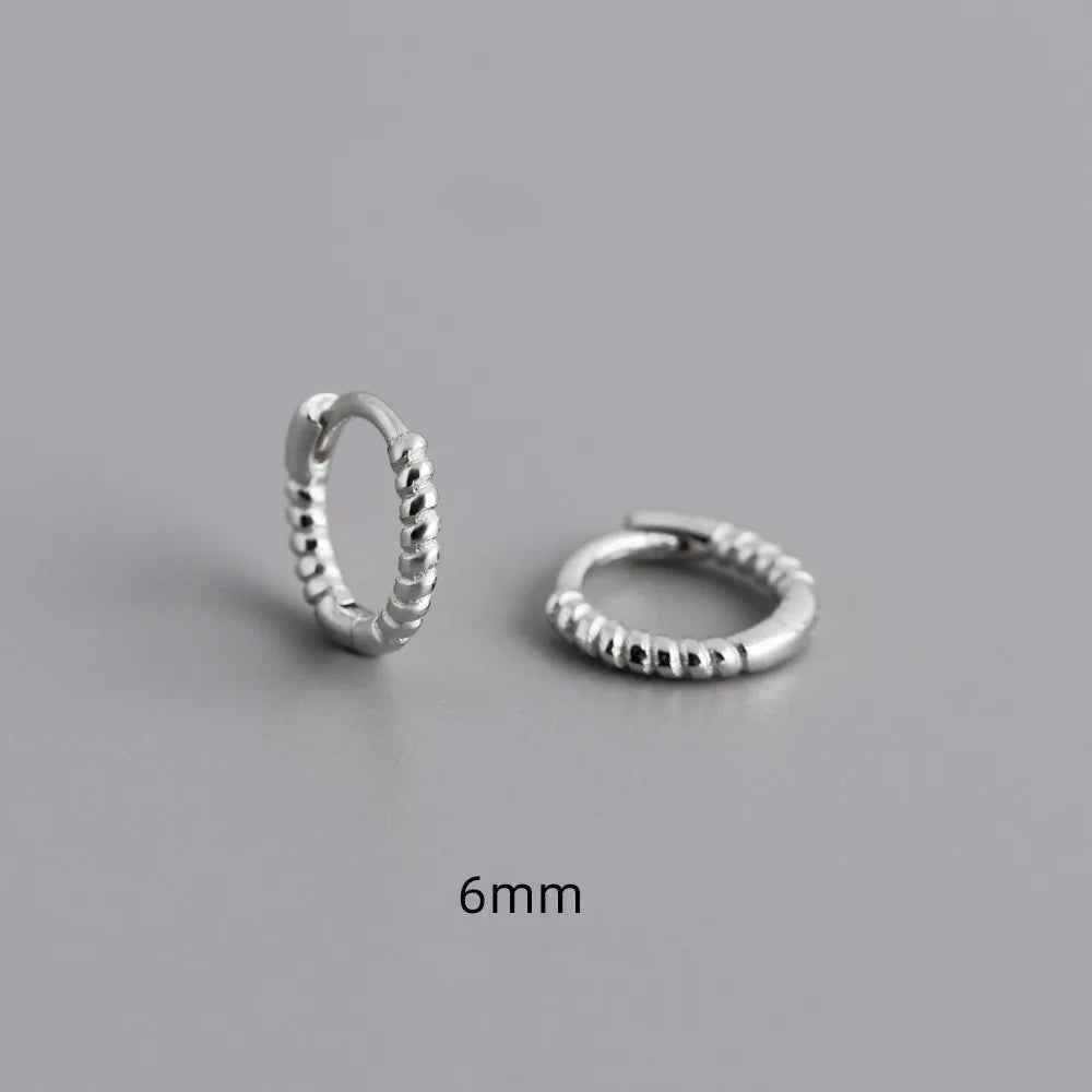 925 Sterling Silver Twist Hoop Earrings Charm Jewelry - Round Circle - MD372 - Touchy Style