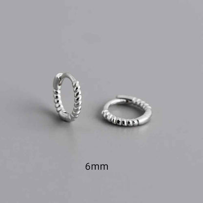925 Sterling Silver Twist Hoop Earrings Charm Jewelry - Round Circle - MD372 - Touchy Style