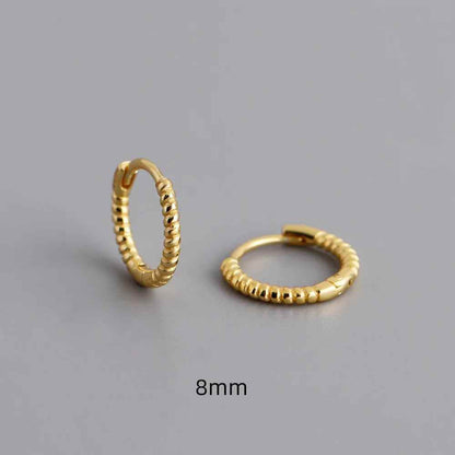 925 Sterling Silver Twist Hoop Earrings Charm Jewelry - Round Circle - MD372 - Touchy Style
