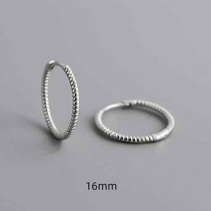 925 Sterling Silver Twist Hoop Earrings Charm Jewelry - Round Circle - MD372 - Touchy Style