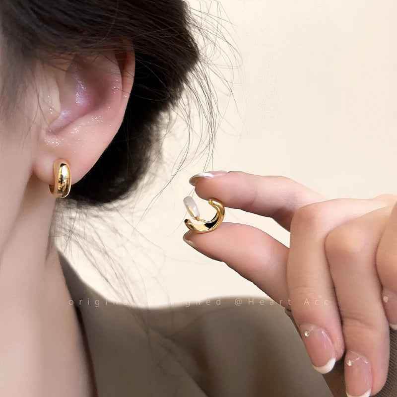 925 Sterling Silver Earring Charm Jewelry - Metal Hoop Small Ear Clip - ER116 - Touchy Style