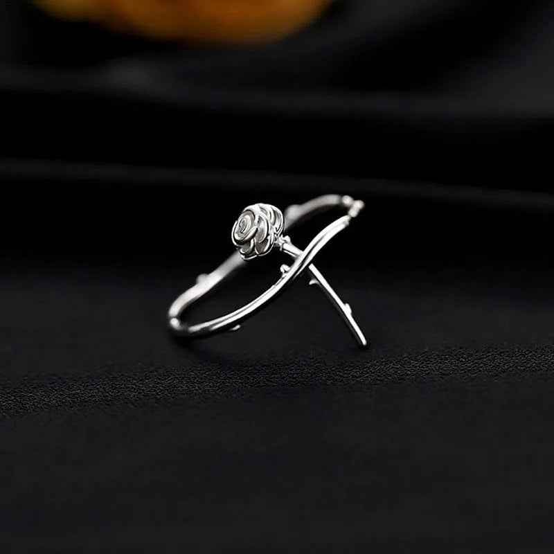 925 Sterling Silver Finger Ring Charm Jewelry - Cherry Blossom Flower - R030 - Touchy Style
