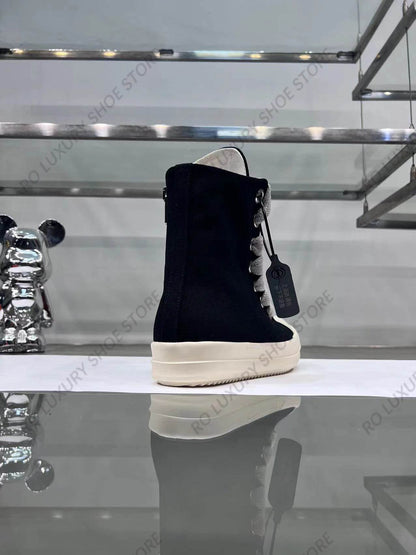 Classic Canvas High Top Men Shoe Designer Follow Engaging Leather Jumbo Lace-up Luxury Ankle Boot Black Platform Women Sneaker - Touchy Style