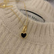 Black-Double-Sided-Heart-Pendant-Necklace-Charm-Jewelry-NCJOI36-Touchy-Style - Touchy Style