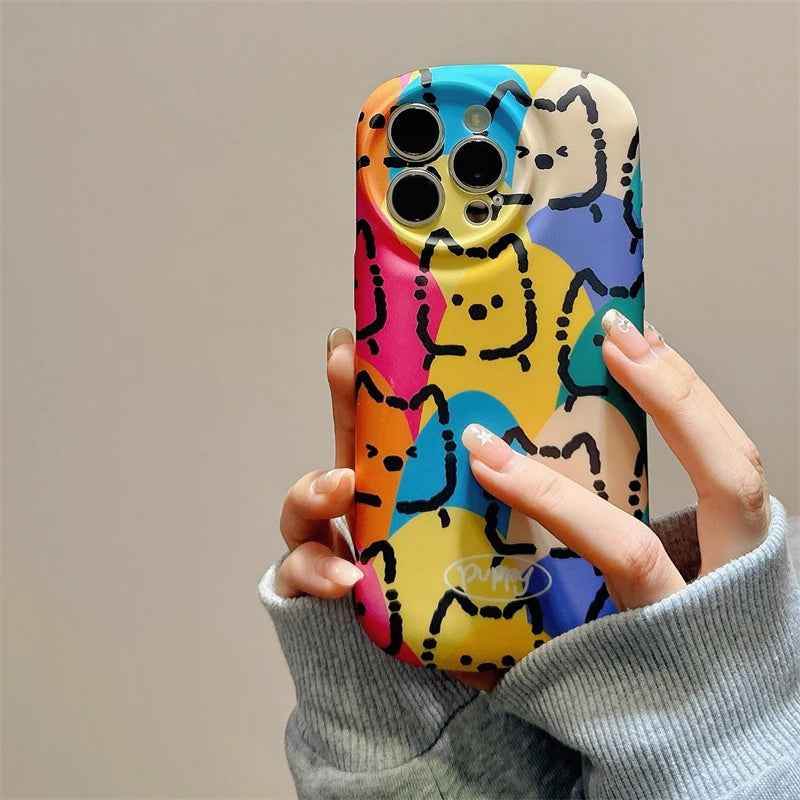 Cute Phone Cases For iPhone 16 15 14 13 Pro Max - Cartoon Puppy Soap Shape Liquid Skin TPU Cover - PC0150 - Touchy Style