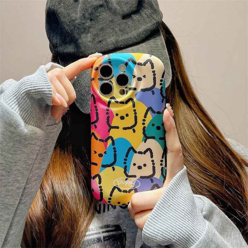 Cute Phone Cases For iPhone 16 15 14 13 Pro Max - Cartoon Puppy Soap Shape Liquid Skin TPU Cover - PC0150 - Touchy Style