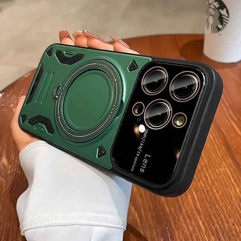 Cute Phone Cases For iPhone 16, 15, 14 Pro Max, 13, 12 Plus - Bracket Armor - Magnetic Folding Stand Holder - PC356 - Touchy Style