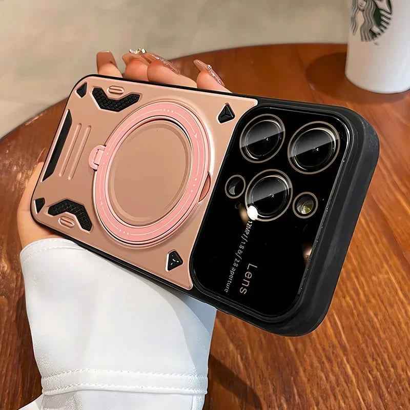 Cute Phone Cases For iPhone 16, 15, 14 Pro Max, 13, 12 Plus - Bracket Armor - Magnetic Folding Stand Holder - PC356 - Touchy Style