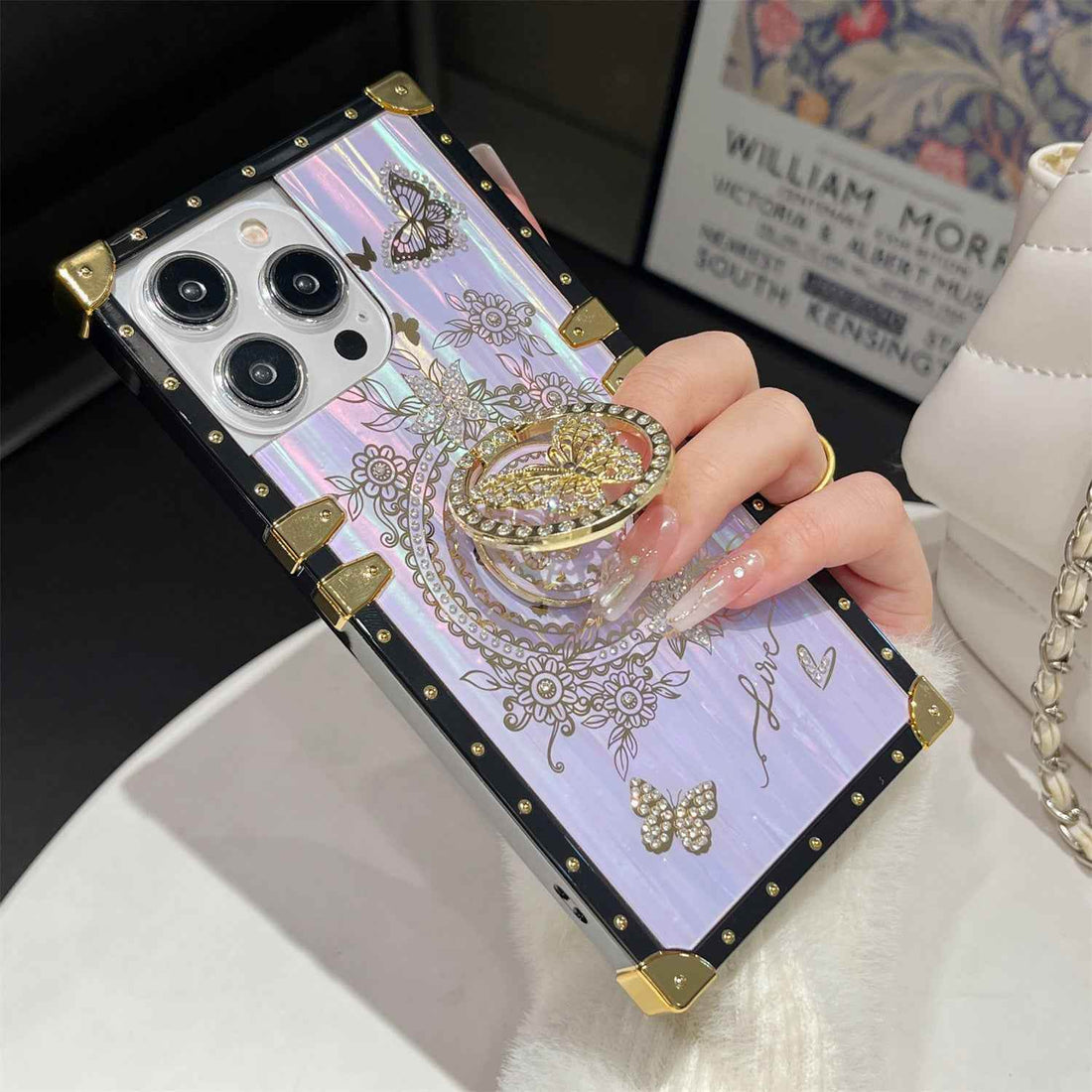 Cute Phone Cases For iPhone 16, 15 Pro Max, 14, 13, 12, 11 Plus - Rhinestone Luxury Laser Shell Cover - PC3121 - Touchy Style