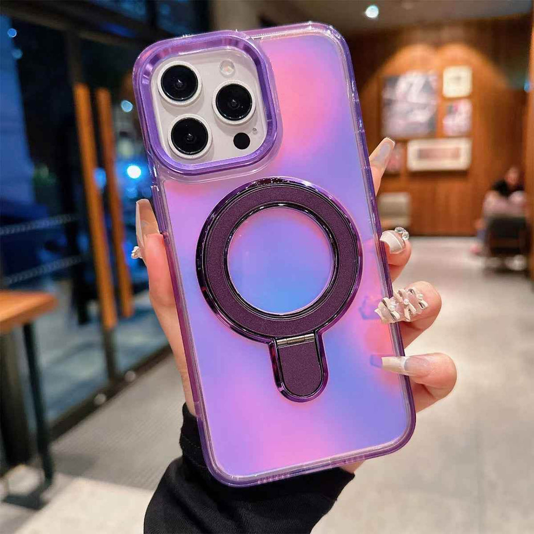 Cute Phone Cases For iPhone 16 PRO MAX, 15, 14, 13, 12 - Shell Back Cover with Ring Holder Kickstand - TU4 - Touchy Style