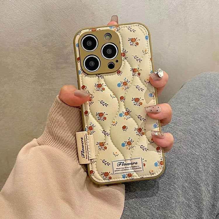 Cute Phone Cases For iPhone 16 Pro Max, 15, 14, 13, 12, 11, 16 Plus - Mini Flowers - Soft Silicone Leather Cover - PC0329 - Touchy Style