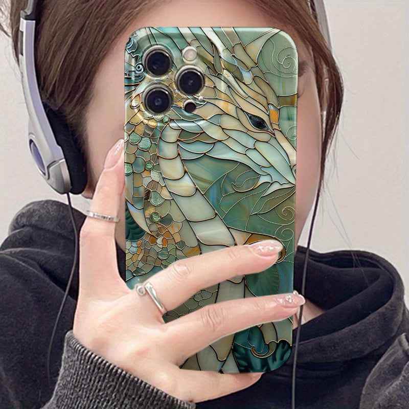 Cute Phone Cases For iPhone 16 Pro Max, 15, 14, 13, 12, 11 Plus - Cartoon Dragon - Glass Cover - PC8021 - Touchy Style