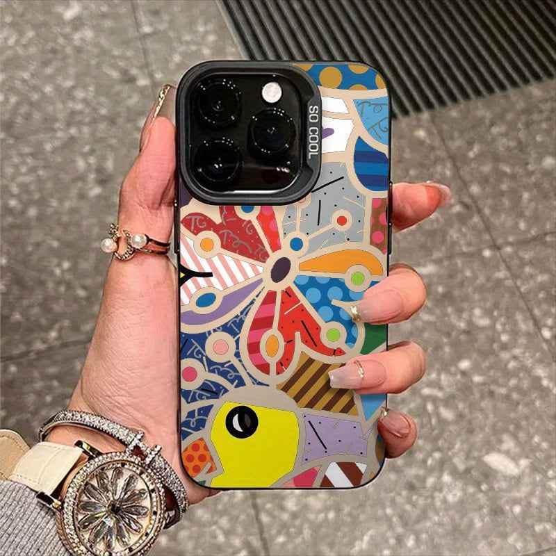 Cute Phone Cases For iPhone 16 Pro Max, 15, 14, 13, 12, 11 Plus - Glitter Hard PC Floral Cover - TU02 - Touchy Style