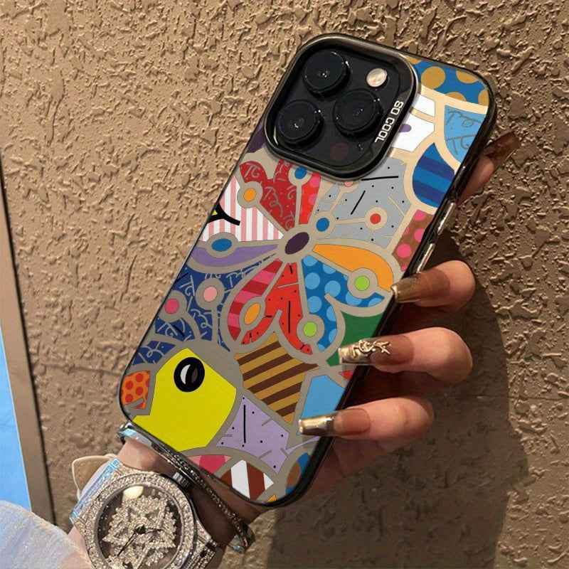 Cute Phone Cases For iPhone 16 Pro Max, 15, 14, 13, 12, 11 Plus - Glitter Hard PC Floral Cover - TU02 - Touchy Style