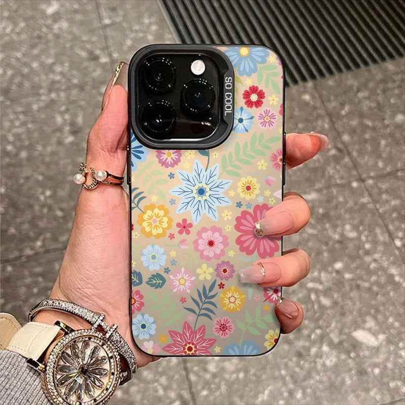 Cute Phone Cases For iPhone 16 Pro Max, 15, 14, 13, 12, 11, ProMax, XSMax - Flower Glitter Soft Cover - PC3050 - Touchy Style