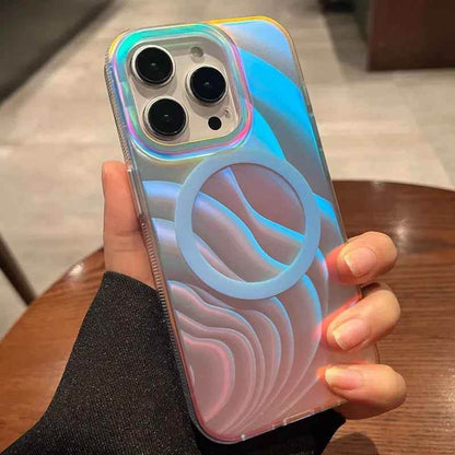 Cute Phone Cases for iPhone 15, 14 Pro Max, 12, 13 - Gradient Acrylic Cover - Colorful Water Ripple - PC341 - Touchy Style