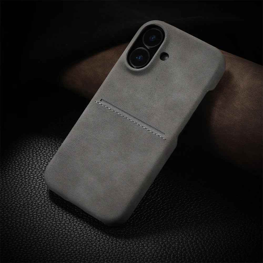Cute Phone Cases for iPhone 16, 15, 14 Pro Max, 12, 13 Plus - Luxury Card Holder Slot Leather Cover - PC406 - Touchy Style