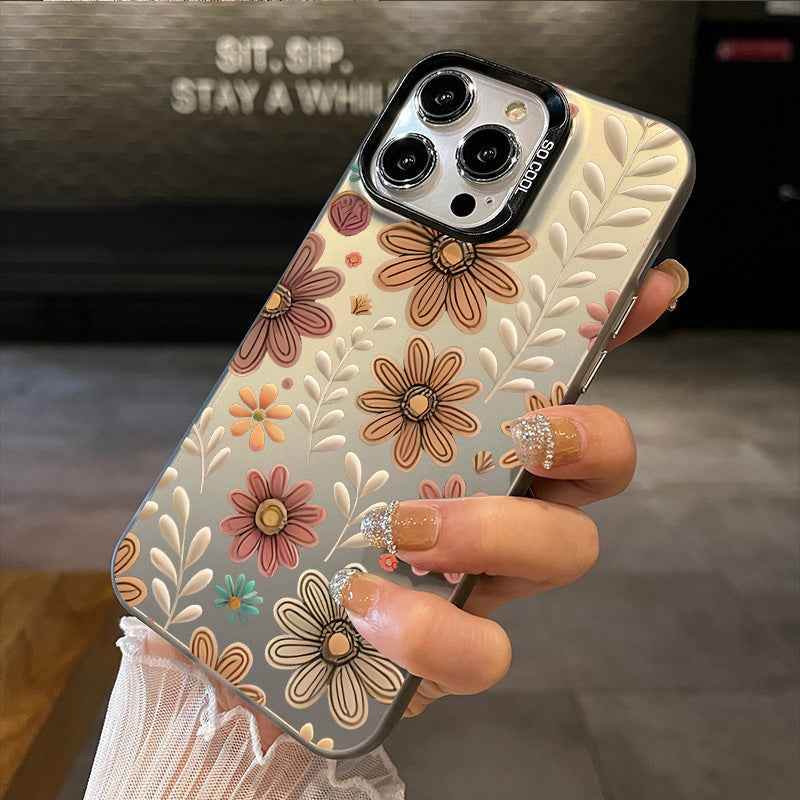 Cute Phone Cases for iPhone 16 Pro Max, 15 Plus, 14, 13, 12, 11, XS, XR - Floral Hard PC Cover - TU01 - Touchy Style