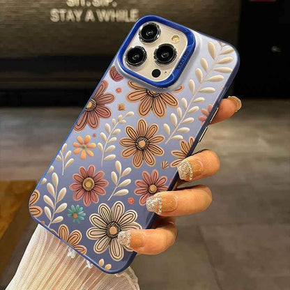 Cute Phone Cases for iPhone 16 Pro Max, 15 Plus, 14, 13, 12, 11, XS, XR - Floral Hard PC Cover - TU01 - Touchy Style