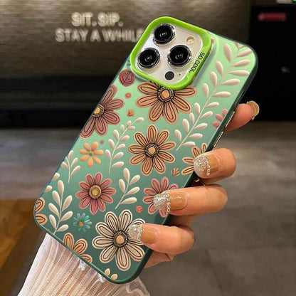 Cute Phone Cases for iPhone 16 Pro Max, 15 Plus, 14, 13, 12, 11, XS, XR - Floral Hard PC Cover - TU01 - Touchy Style