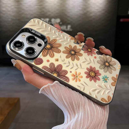 Cute Phone Cases for iPhone 16 Pro Max, 15 Plus, 14, 13, 12, 11, XS, XR - Floral Hard PC Cover - TU01 - Touchy Style