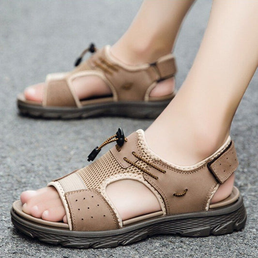 FZ137 Men's Outdoor Microfiber Leather Sandals Casual Shoes - Touchy Style .