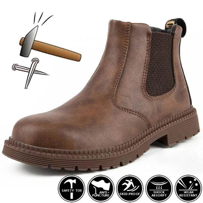 Waterproof Work &amp; Safety Boots Men Leather Boots Indestructible Male Work Shoes Men Winter Boots Safety Shoes Men Steel Toe Shoe - Touchy Style