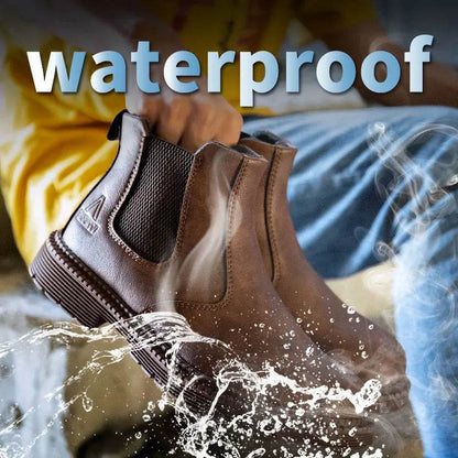 Waterproof Work &amp; Safety Boots Men Leather Boots Indestructible Male Work Shoes Men Winter Boots Safety Shoes Men Steel Toe Shoe - Touchy Style