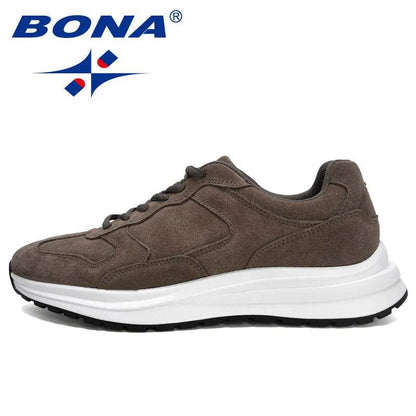BONA 2021 New Designers Suede Running Shoes Men Casaul Sneakers Light Breathable Man Vulcanized Shoes Jogging Walking Footwear - Touchy Style