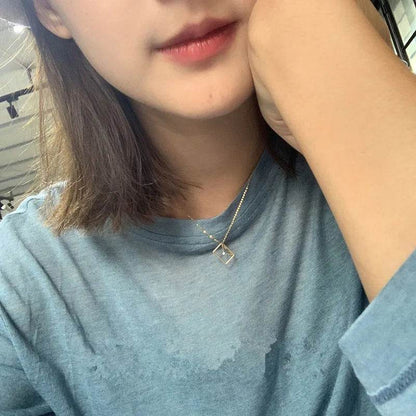 925 Sterling Silver Simple Diamond Envelope Pendant Necklace Women Fashion Wedding Jewelry Accessories Girlfriend Gift - Touchy Style