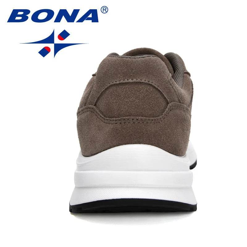 BONA 2021 New Designers Suede Running Shoes Men Casaul Sneakers Light Breathable Man Vulcanized Shoes Jogging Walking Footwear - Touchy Style