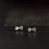 925 Sterling Silver Plating 14k Gold Inlaid Crystal Simple Bow Earrings Women Small Cute Student Girlfriends Jewelry Accessories - Touchy Style