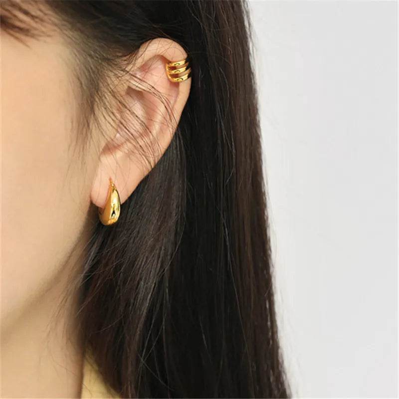 925 Sterling Silver European Geometric Circle Stud Earrings Women Generous Temperament Party Jewelry Accessories Friendship Gift - Touchy Style