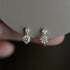 925 Sterling Silver Plating 14K Gold Earrings Korea Sweet Zircon Ear Studs Women Temperament Party Jewelry Gifts - Touchy Style