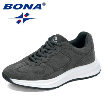 BONA 2021 New Designers Suede Running Shoes Men Casaul Sneakers Light Breathable Man Vulcanized Shoes Jogging Walking Footwear - Touchy Style