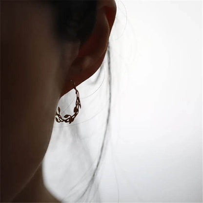 925 Sterling Silver French Simple Wrapping Olive Leaf Earrings Women Elegant Noble Wedding Jewelry Accessories Gift - Touchy Style