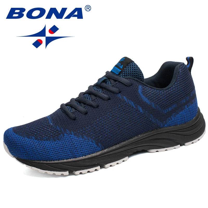 BONA New Arrival Popular Style Men Running Shoes Outdoor Walking Comfortable Sneakers Lace Up Athletic Shoes For Men - Touchy Style