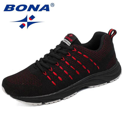 BONA New Popular Style Men Running Mesh Weaving Upper Sport Shoes Ourdoor Jogging Walking Sneakers Lace Up Free Shipping - Touchy Style