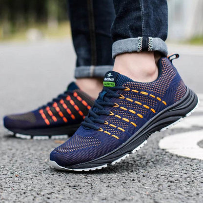 BONA New Popular Style Men Running Mesh Weaving Upper Sport Shoes Ourdoor Jogging Walking Sneakers Lace Up Free Shipping - Touchy Style